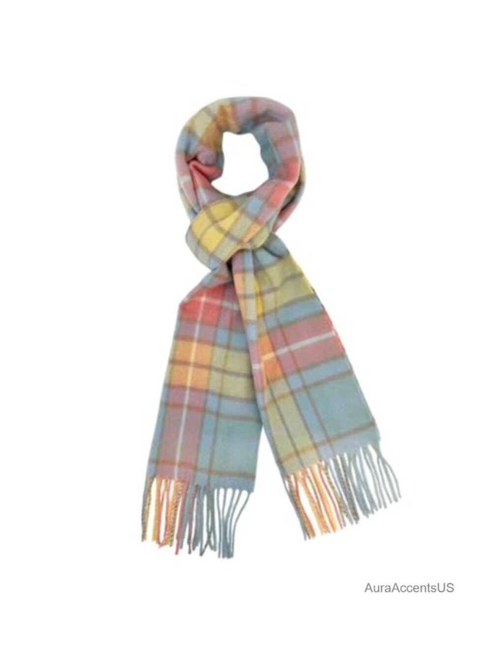 100% Cashmere Tartan Plaid Scarf for Women Men